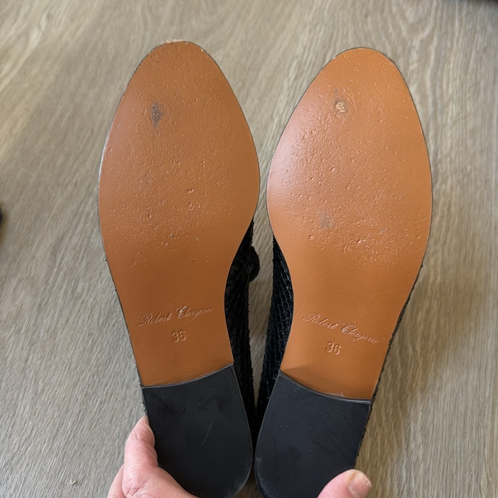 Black Crocodile Robert Clergerio Ladies Slides size 36 - Picture 5 of 5